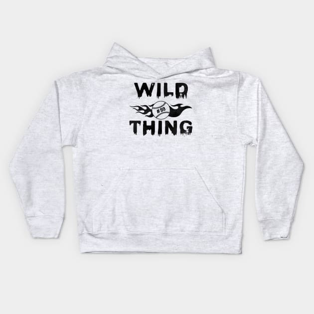 WILD THING Ricky Vaughn 'The Heater' Kids Hoodie by darklordpug